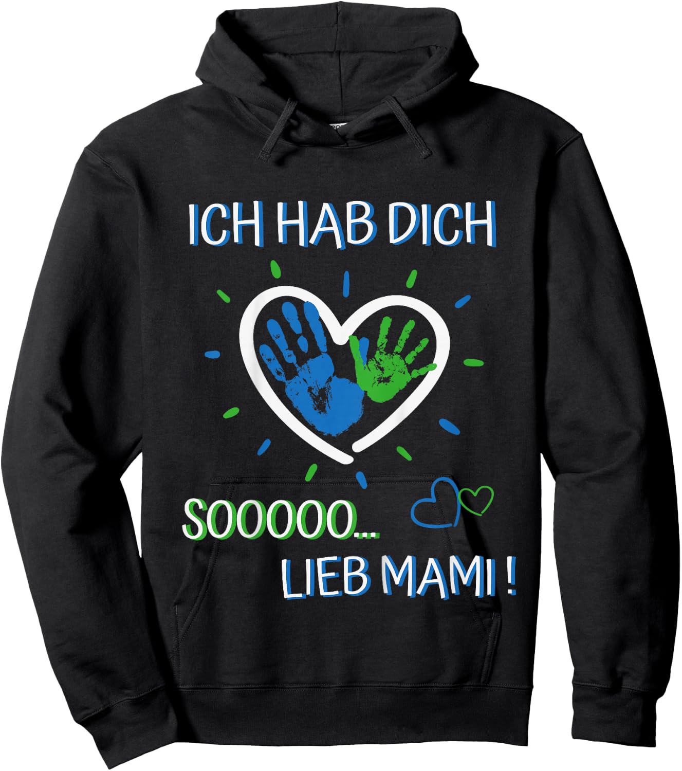 Ich hab dich lieb Mama - für Jungen und Mädchen Muttertag Hoodie - Hoodie | Black