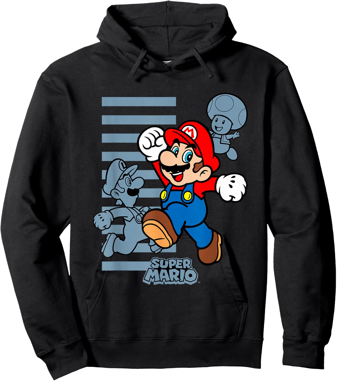 Super Mario Luigi & Toad Let's Play Group Shot Hoodie - Hoodie | Black
