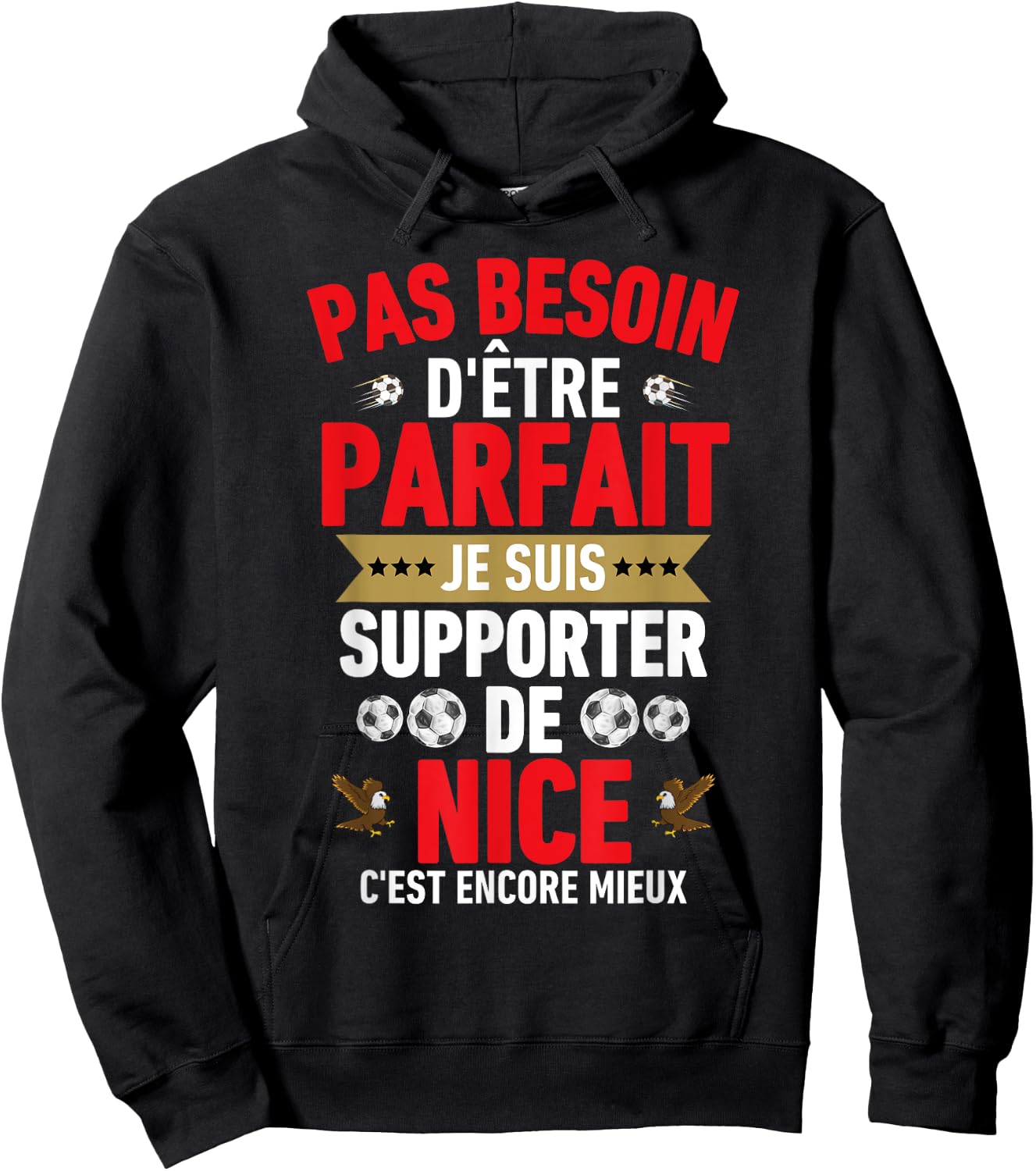 Nice Football Nice Humour Supporter Gift, Black Hoodie - Hoodie | Black