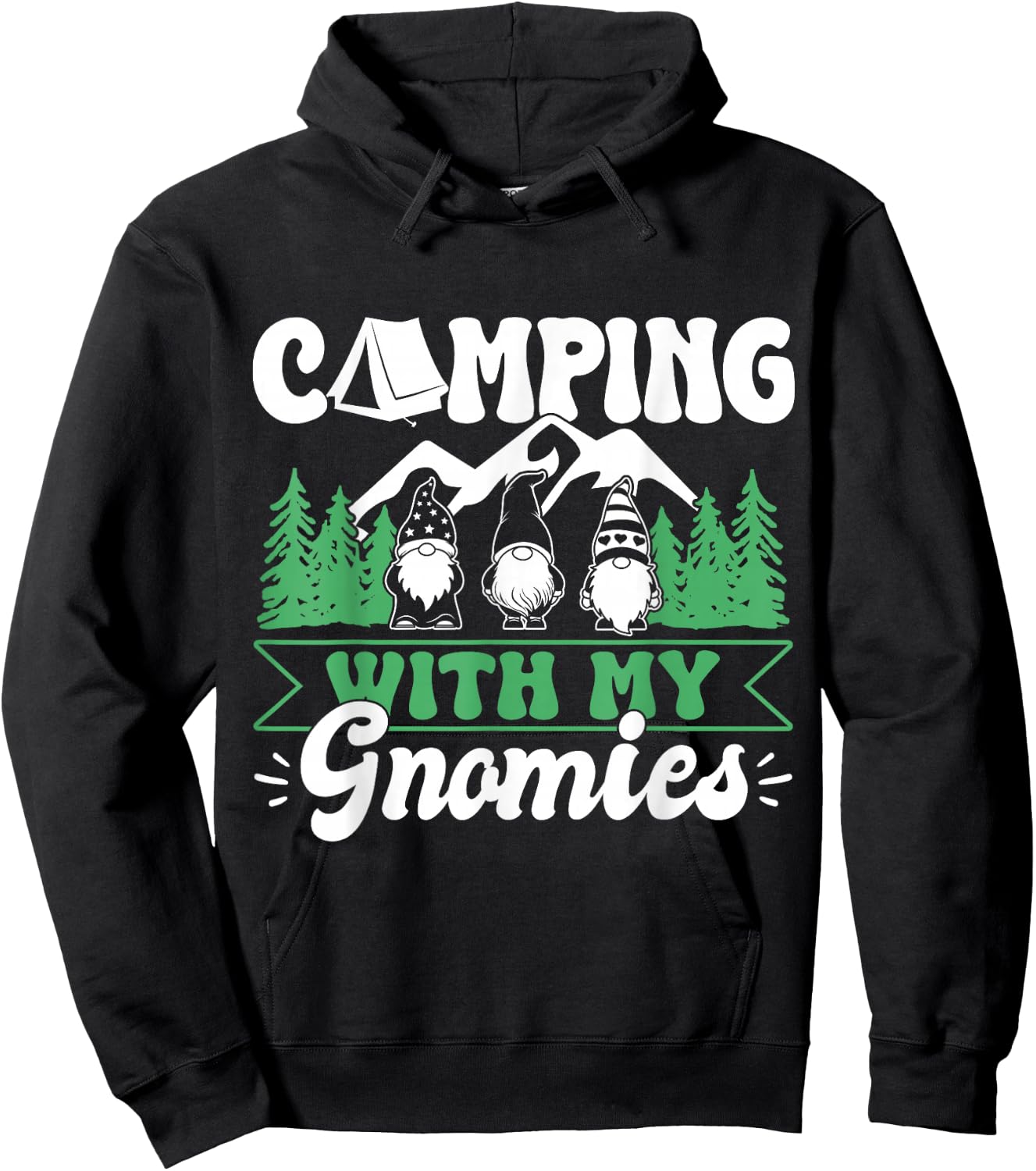 Funny Camping with My Gnomies Camper Gnomes Hoodie - Hoodie | Black