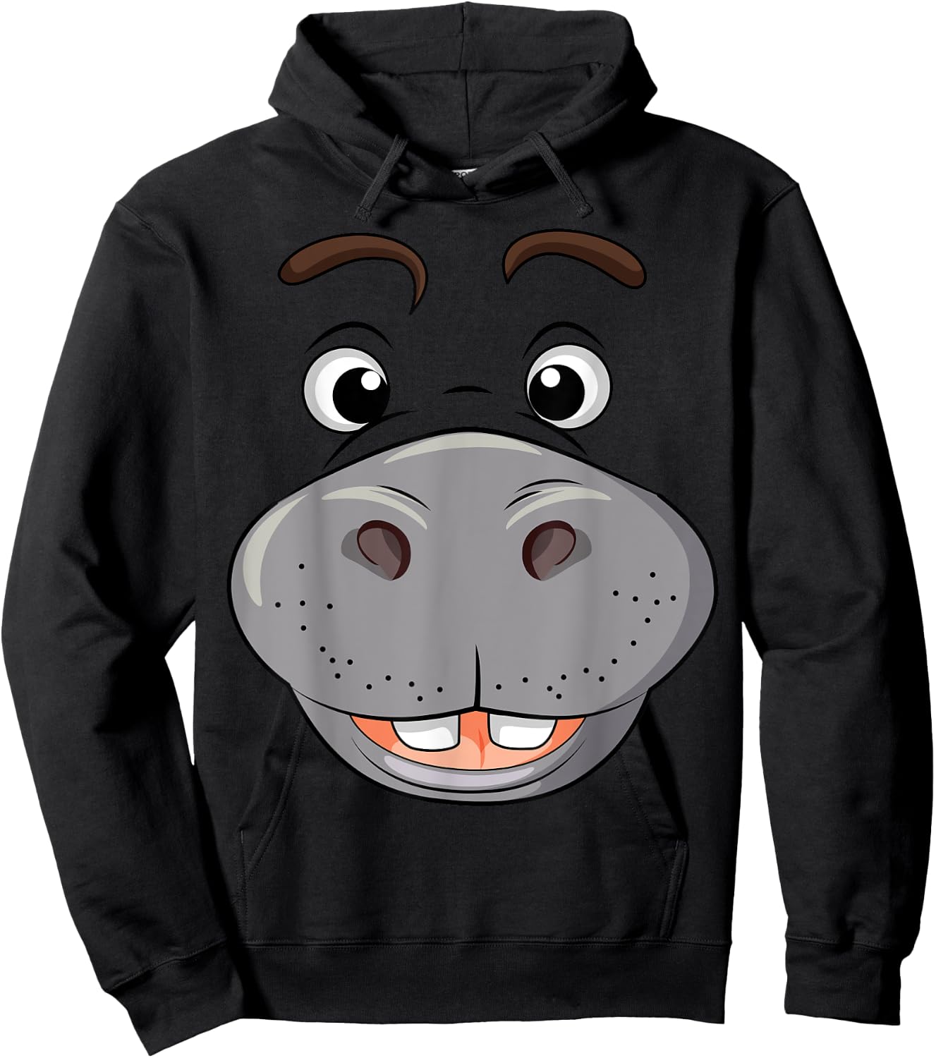 Funny Hippopotamus Hippo Face Cosplay DIY Costume Halloween Hoodie - Hoodie | Black