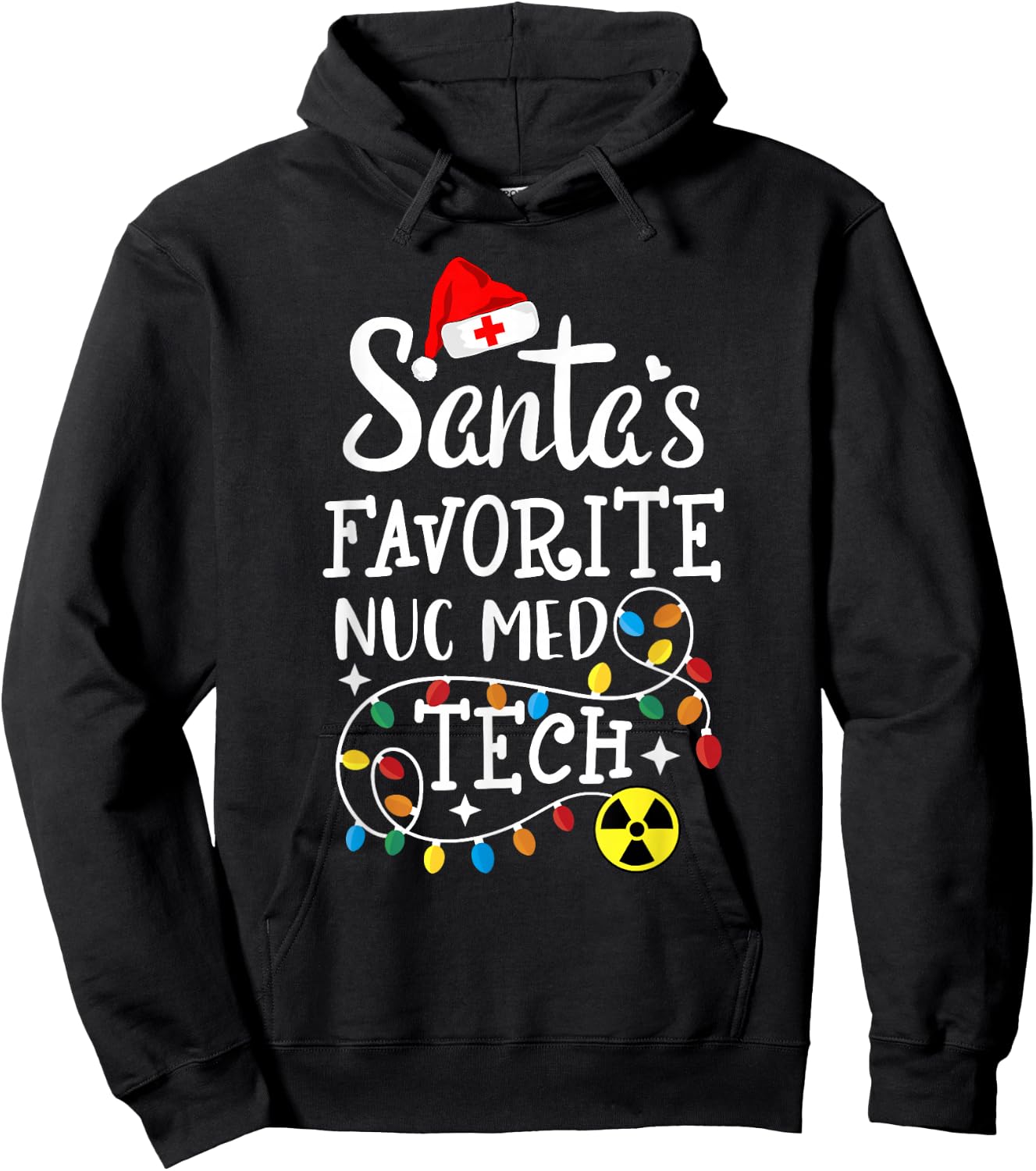 Santa's Favorite Nuc Med Tech Nuclear Medicine Technologist Hoodie - Hoodie | Black