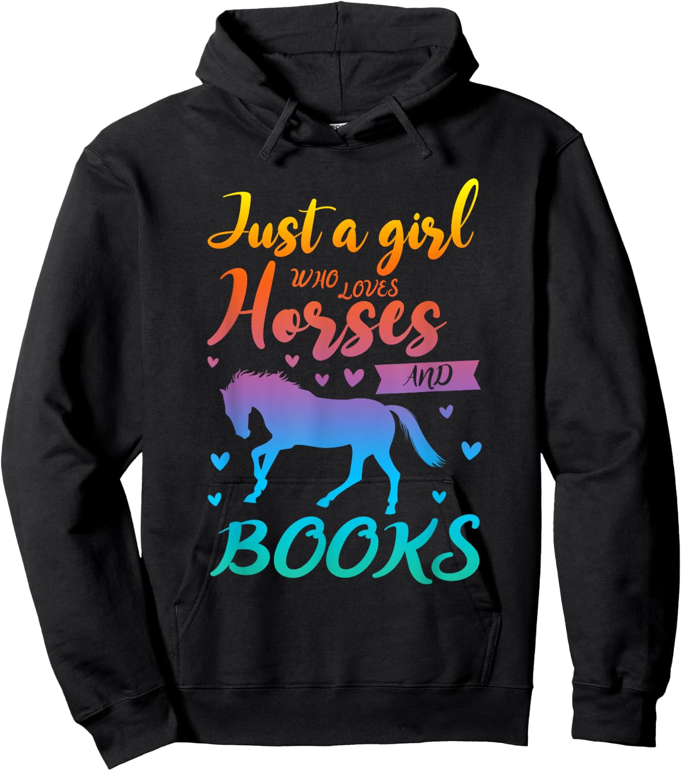 Just a Girl who loves horses and books Book Lover Hoodie - Hoodie | Black