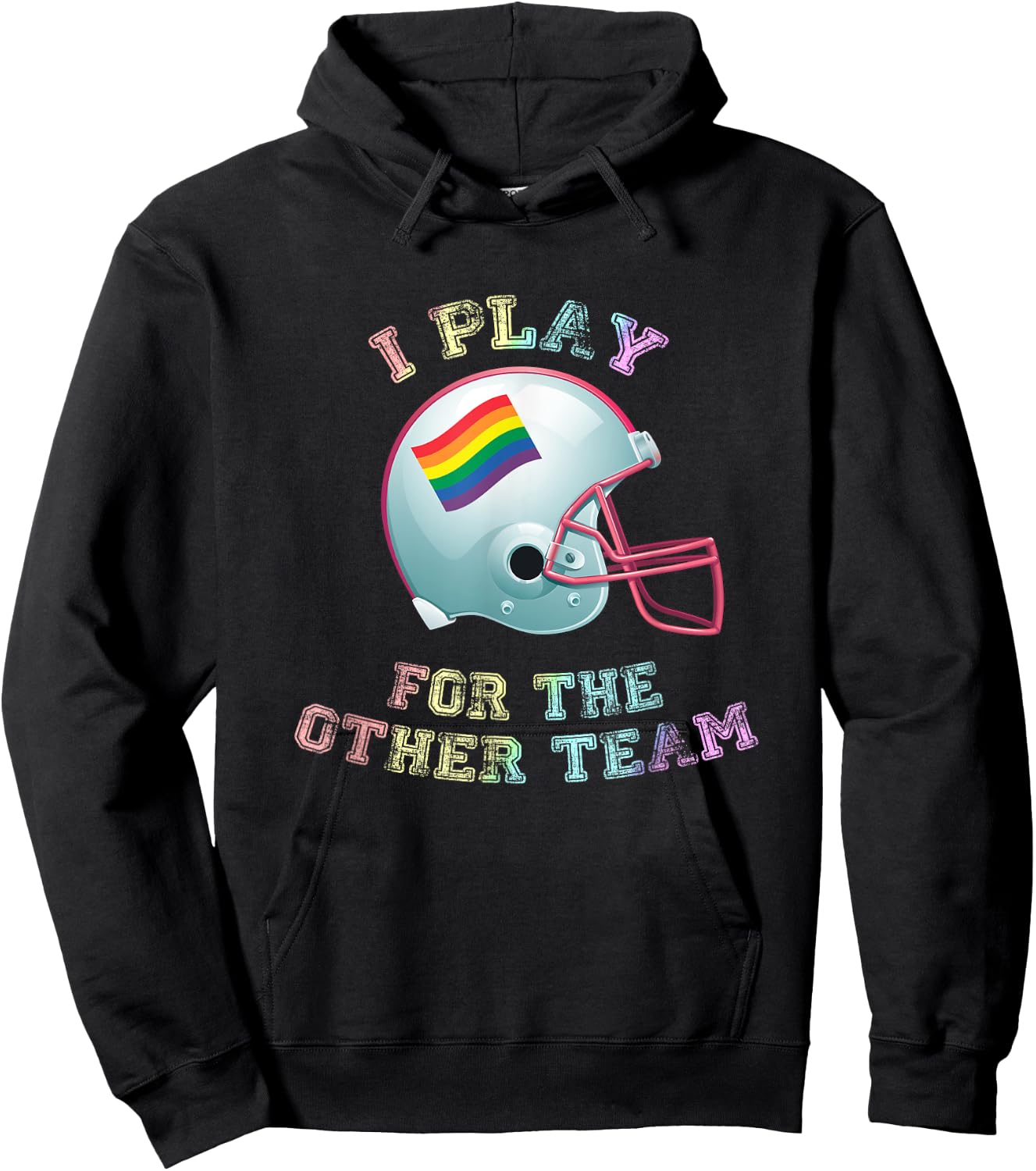 I Play For The Other Team Gay Pride Football Hoodie - Hoodie | Black