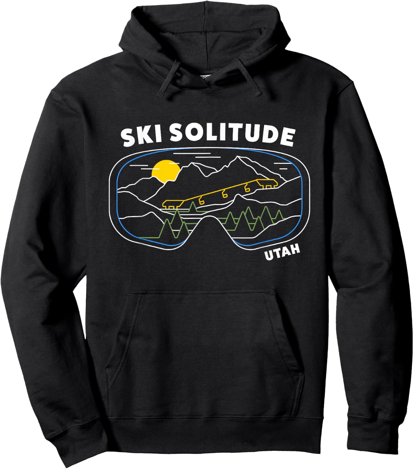 Retro Ski Solitude Utah Ski Resort - US Ski Resort Snowboard Hoodie - Hoodie | Black