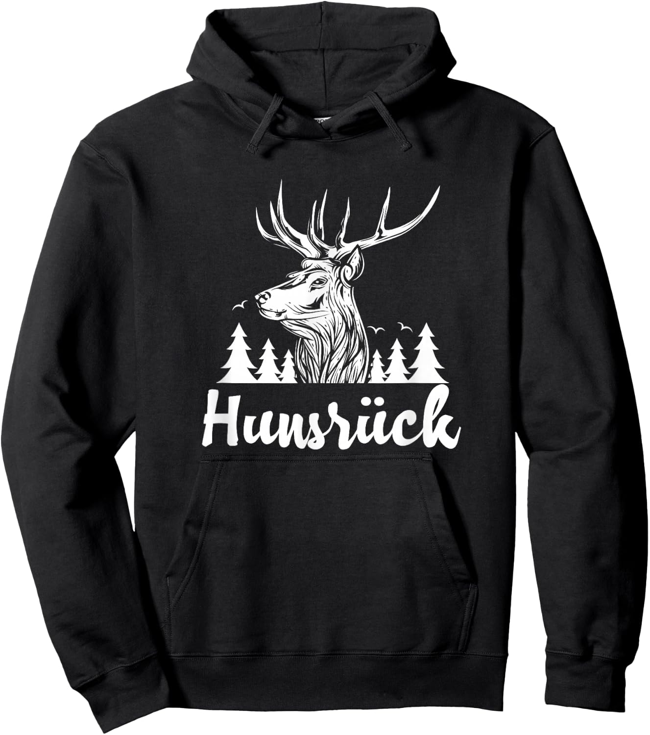 Hunsrück Hirsch Wald Wandern Heimat Urlaub Hunsrück Hoodie - Hoodie | Black