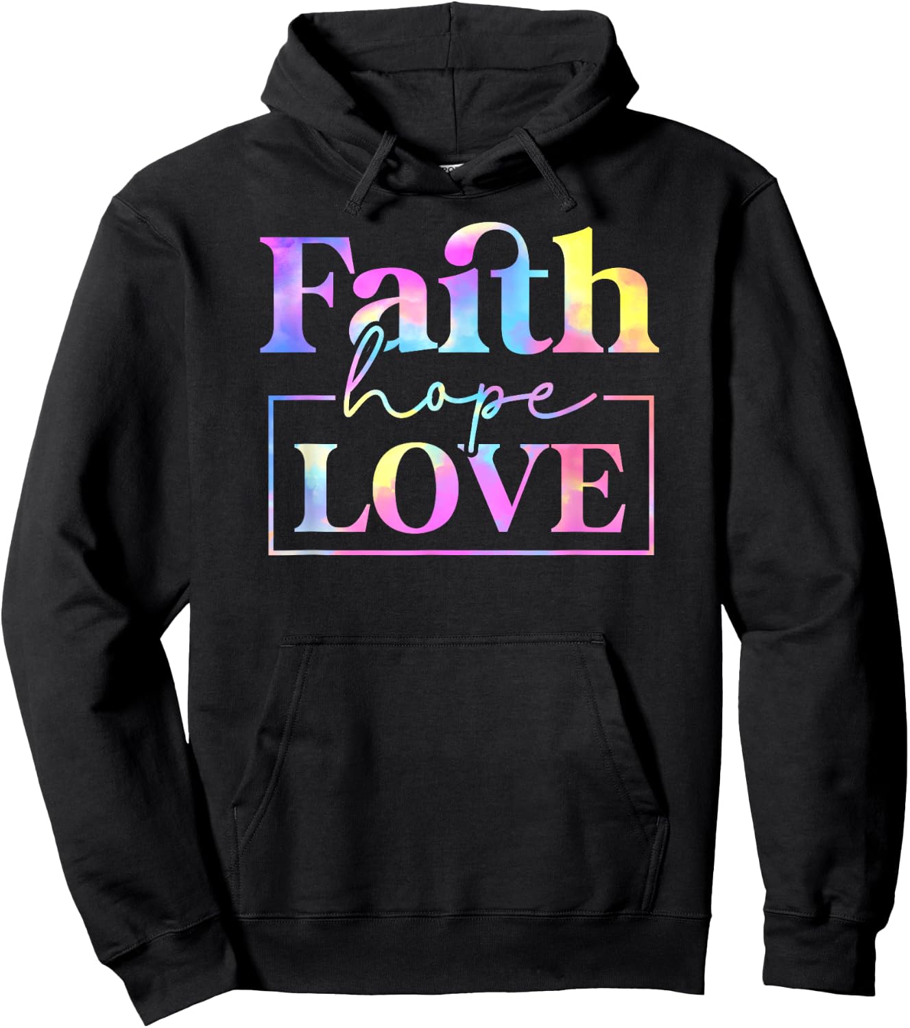 Tie Dye Faith hope love 01 Hoodie - Hoodie | Black