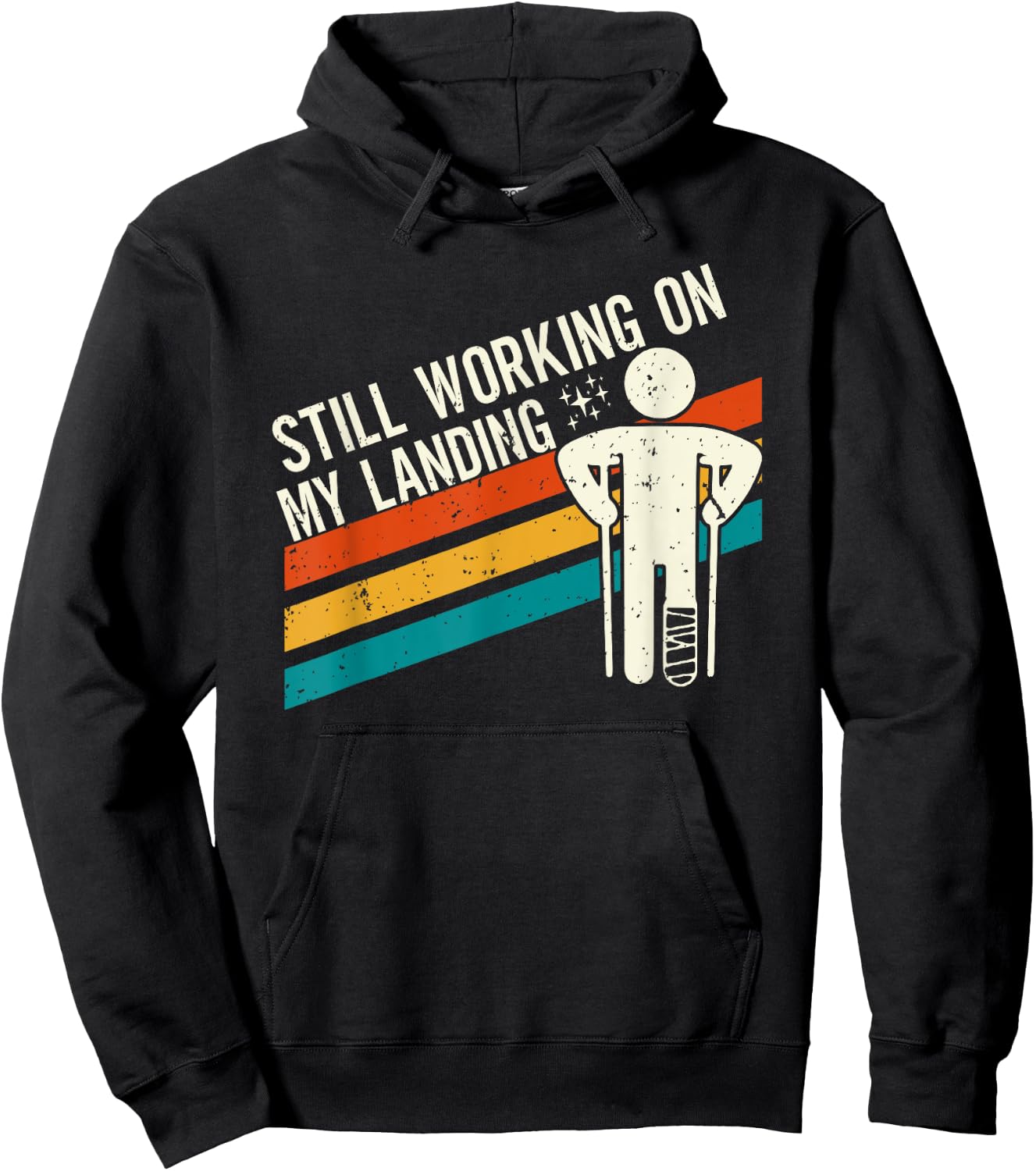 Knochenbruch Genesungswünsche - Gebrochenes Bein Spruch - Fraktur Gipsbein - - Schwarz - S - Cartoon - Klassisch - Crew-Ausschnitt - Kurzarm Hoodie - Hoodie | Black