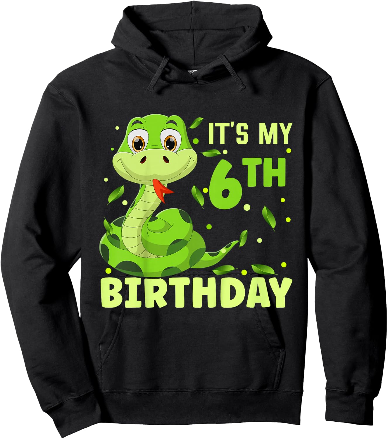 It’s My 6th Birthday Snake Birthday Girl Boy Party Matching Hoodie - Hoodie | Black