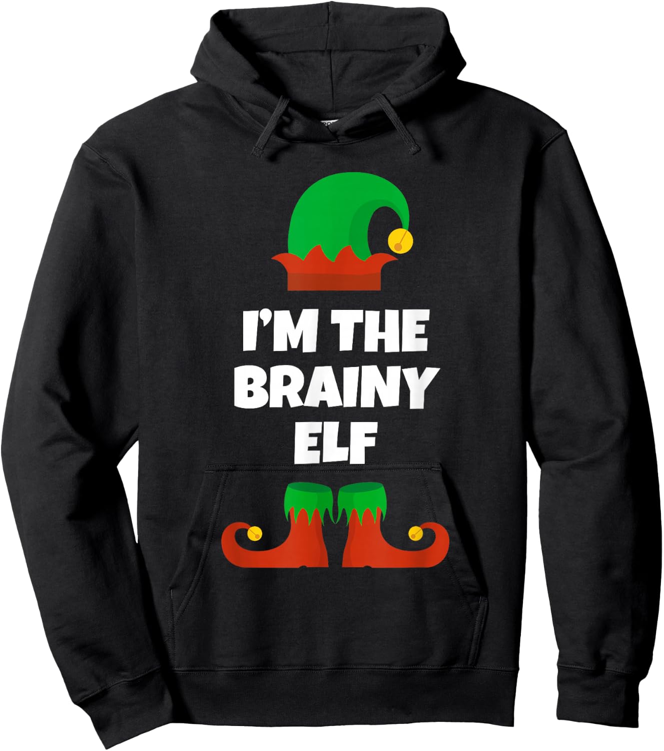 I'm The Brainy Elf Family Pajama Christmas Funny Brain Hoodie - Hoodie | Black