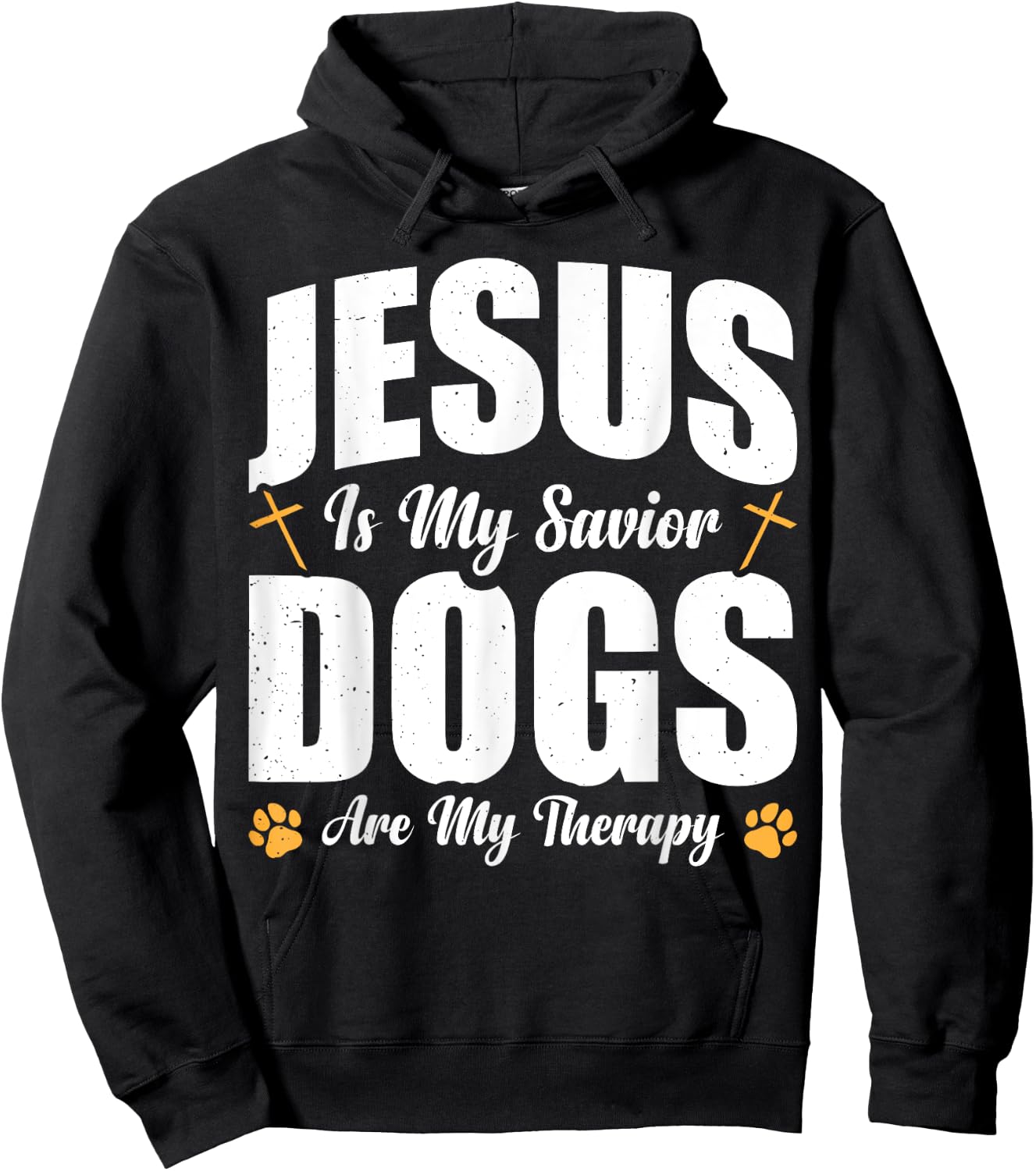Jesus Is My Savior Dogs Are My Therapy Hoodie - Hoodie | Black