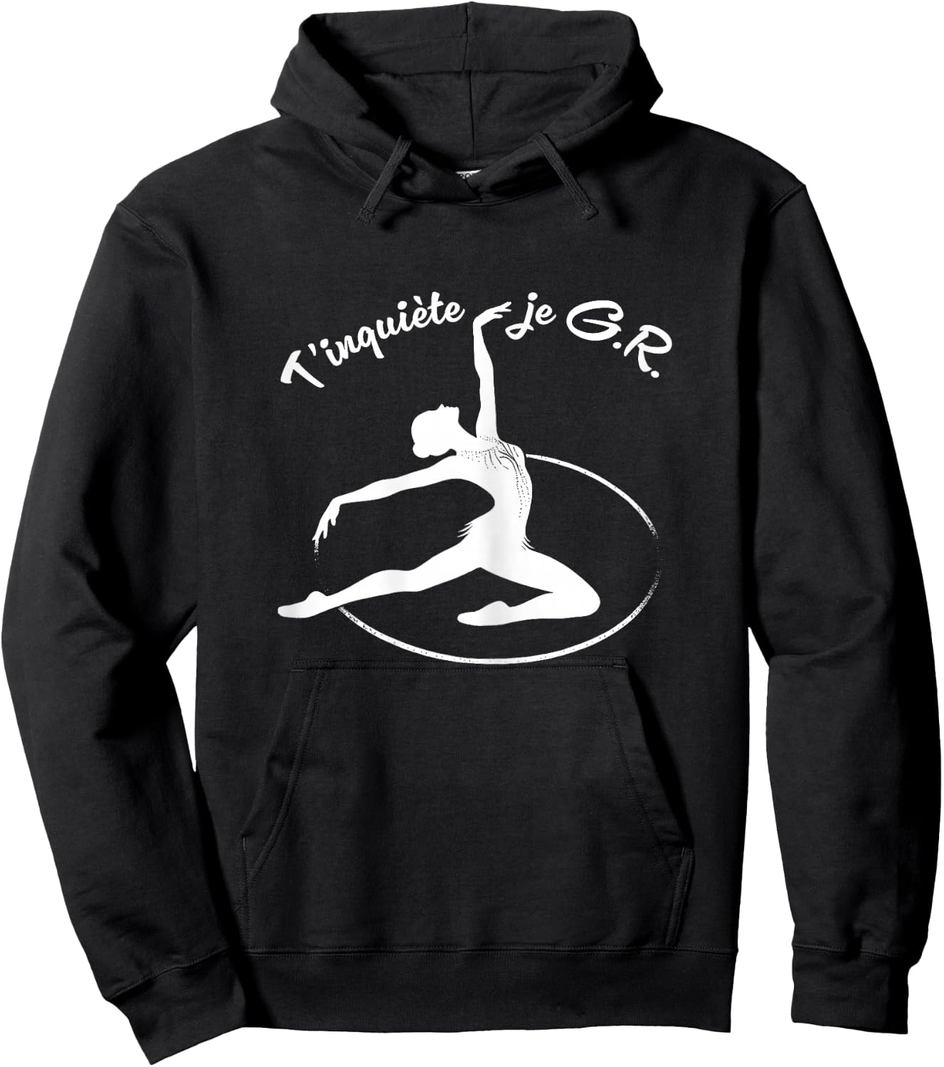 GRS Don't worry, I manage Humor Rhythmic Gymnastics Hoop , Black, Female X-Small Hoodie - Hoodie | Black
