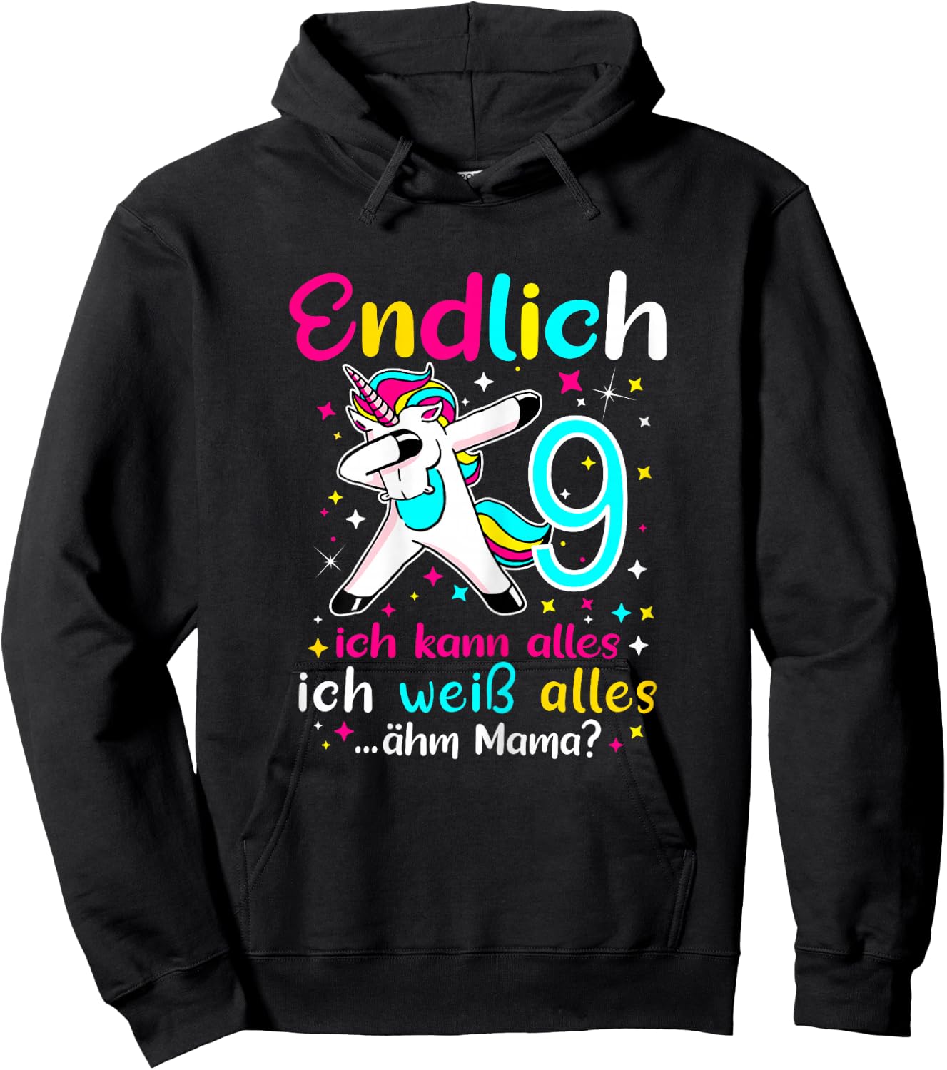 9th Birthday Girl 9 Years Old , black Hoodie - Hoodie | Black