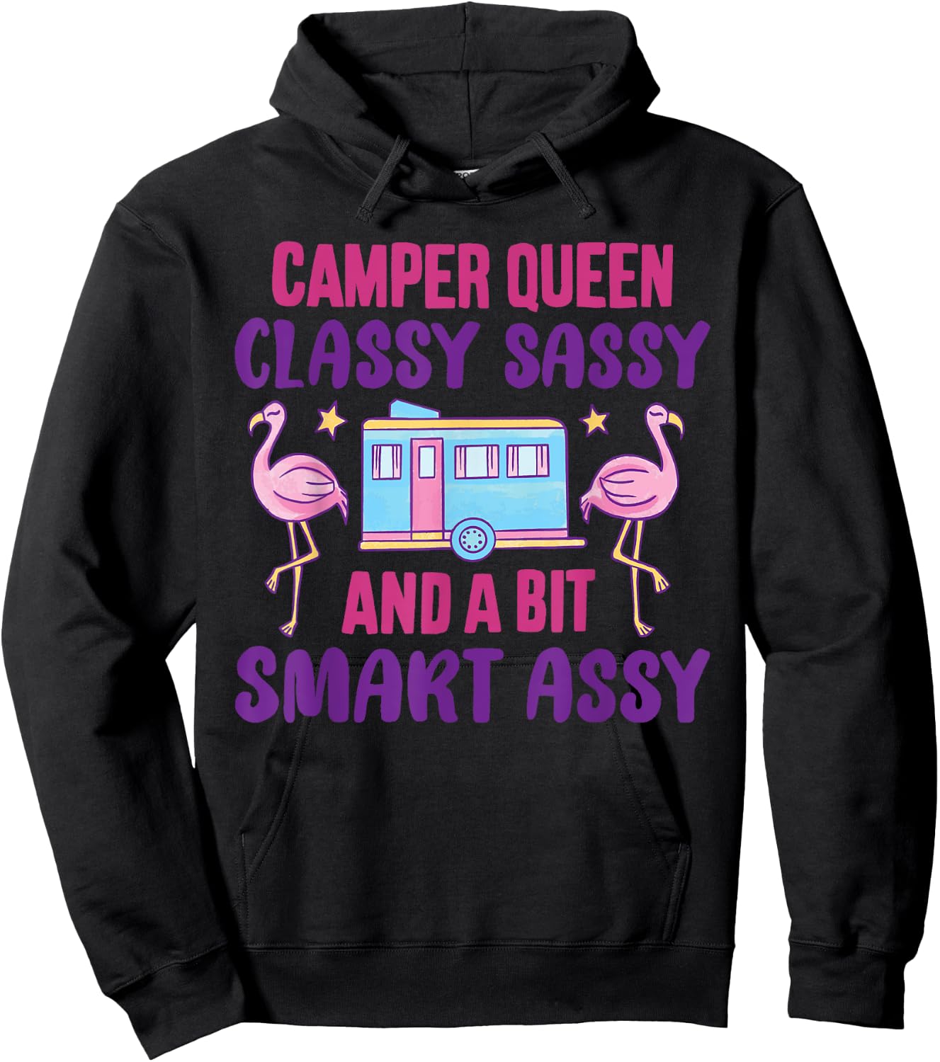Funny Camping camper queen Classy Sassy Hoodie - Hoodie | Black