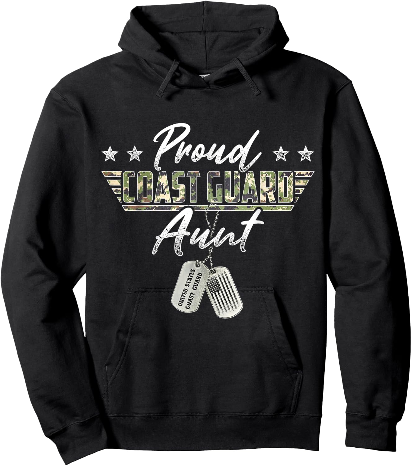Proud Coast Guard Aunt American Military Gifts Hoodie - Hoodie | Black