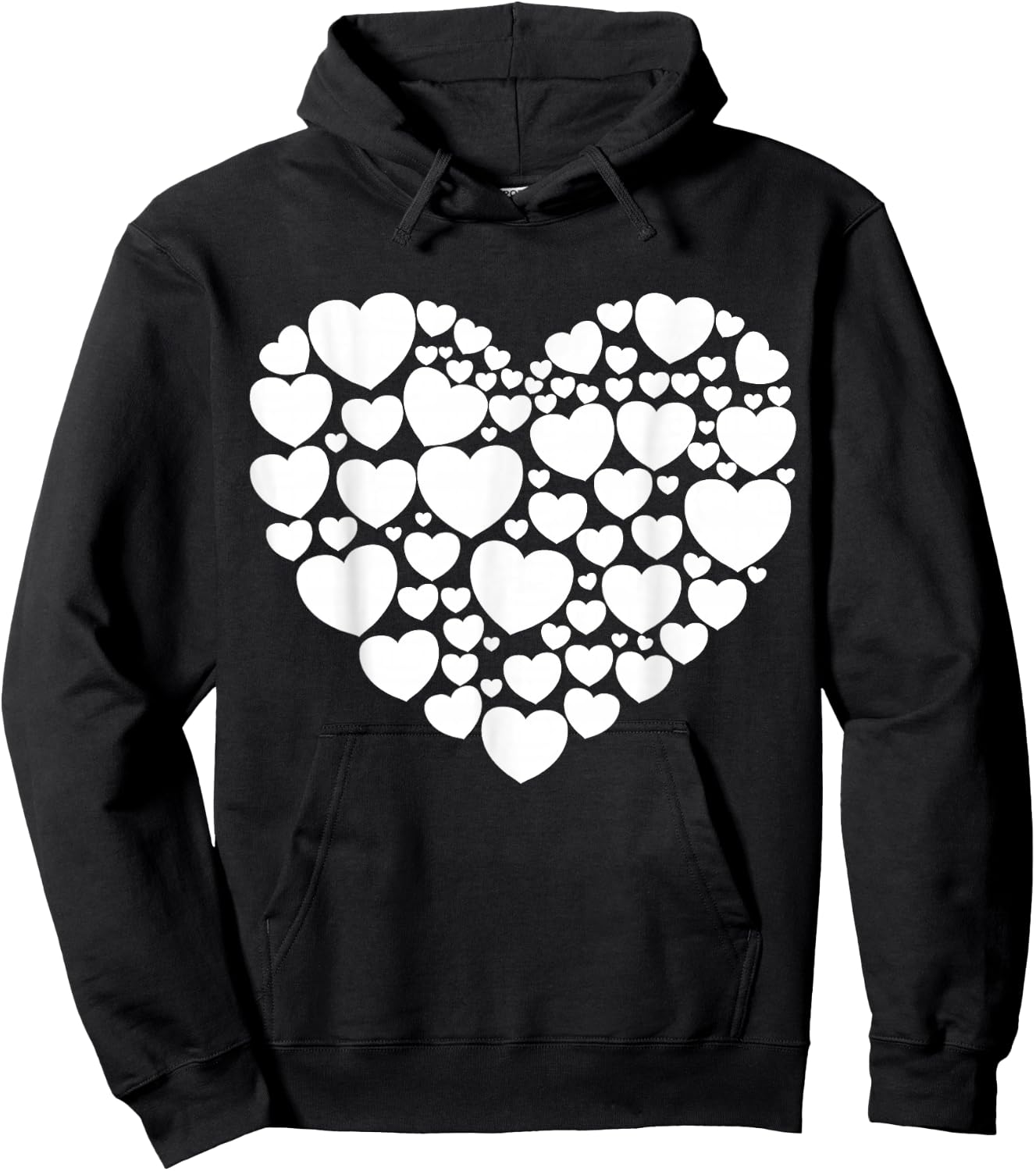 Cute Valentines Hearts Women Girls Toddler Hoodie - Hoodie | Black