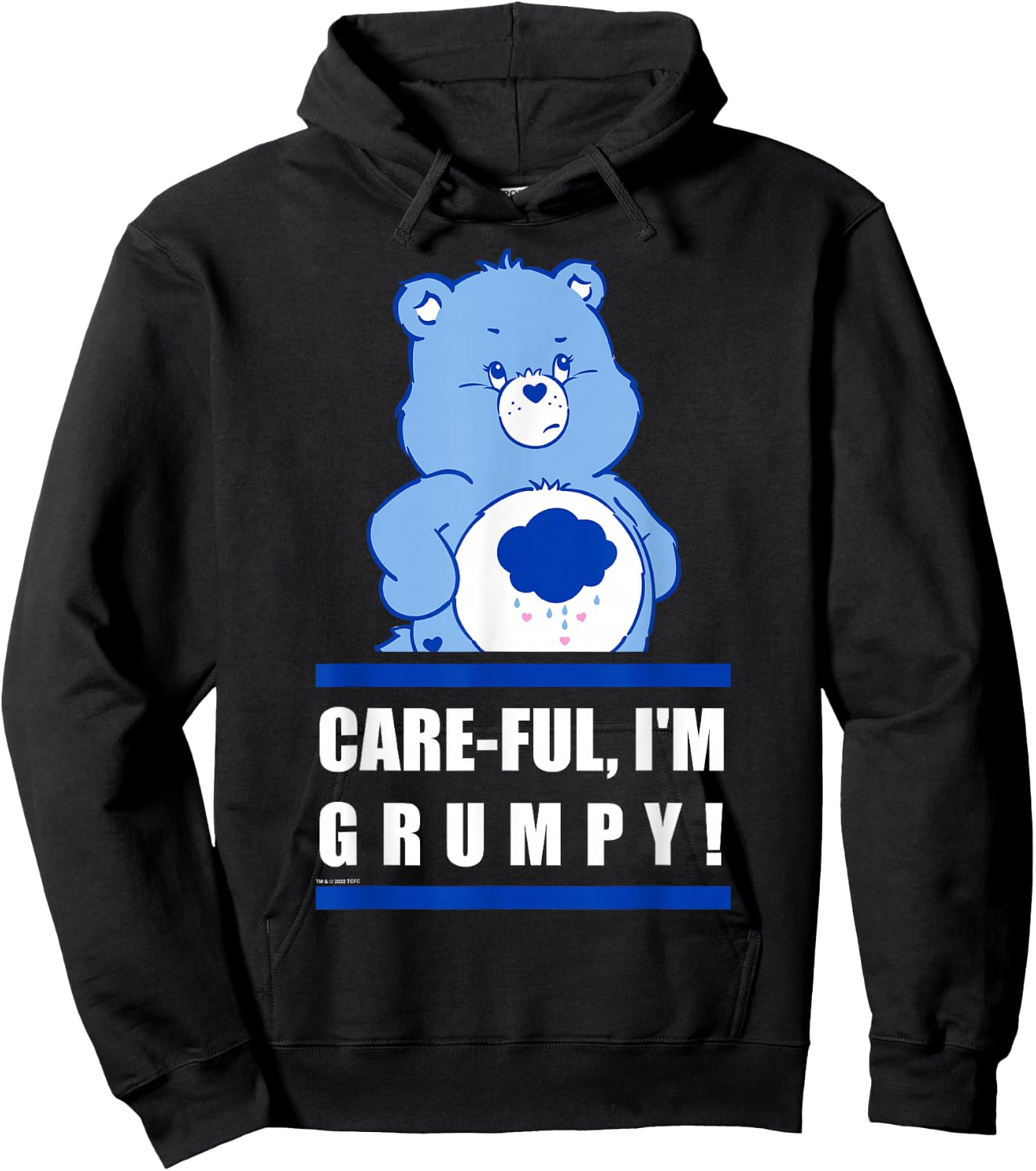 Care Bears Grumpy Bear Care-Ful I'm Grumpy Collegiate Text Hoodie - Hoodie | Black