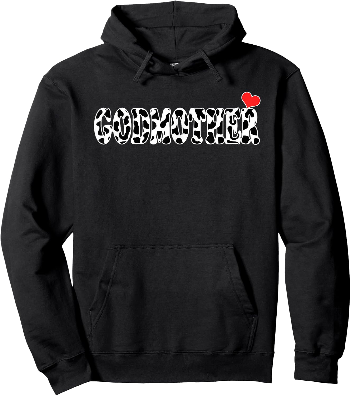 Black White Godmother Cow Print Cowboy Animal Pattern Mother Hoodie - Hoodie | Black