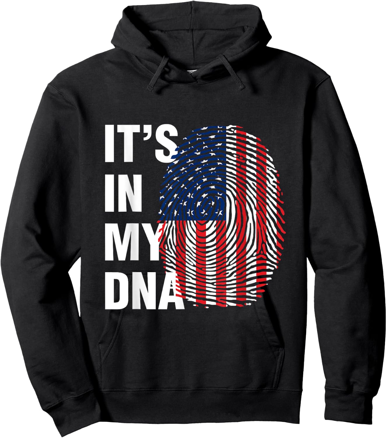 It's in My DNA USA - American Flag Fingerprints Hoodie - Hoodie | Black