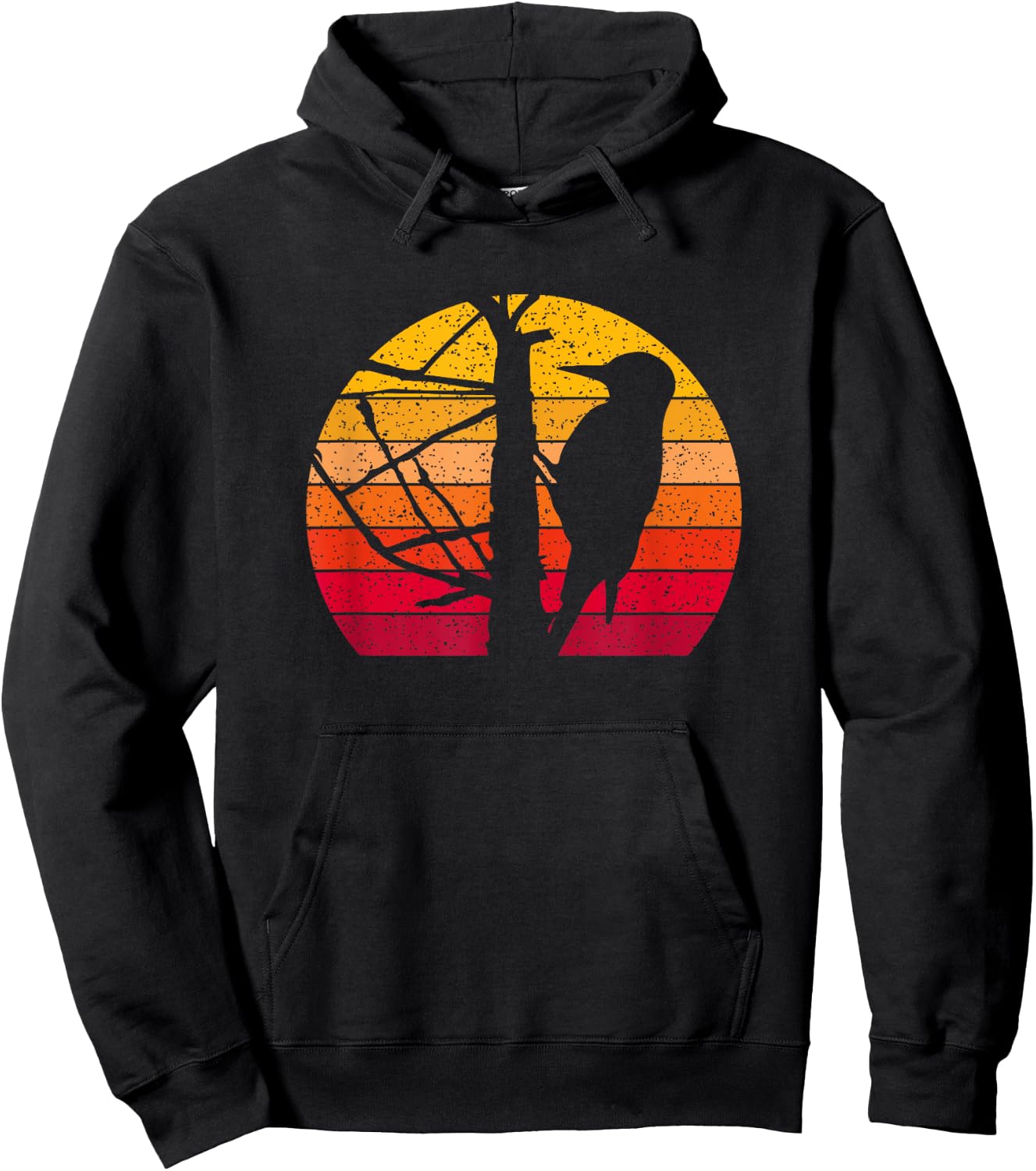 Woodpecker in a Tree Birdslover Retro Nature-Lover Hoodie - Hoodie | Black