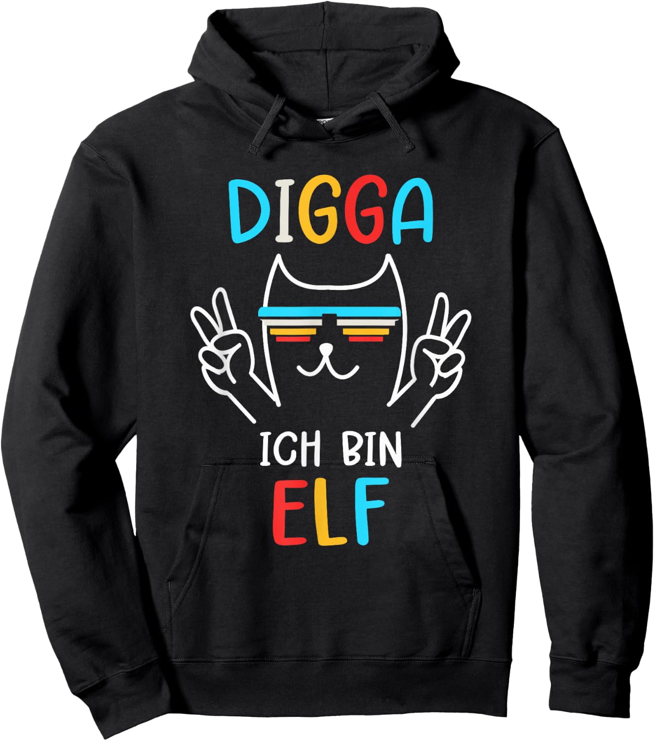 11 Jahre Geburtstag Junge Digga Ich Bin Elf Hoodie - Hoodie | Black