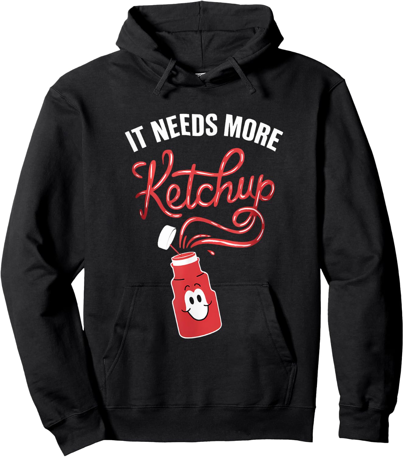 It Needs More Ketchup Boys Girls Kids Funny Ketchup Lover Hoodie - Hoodie | Black
