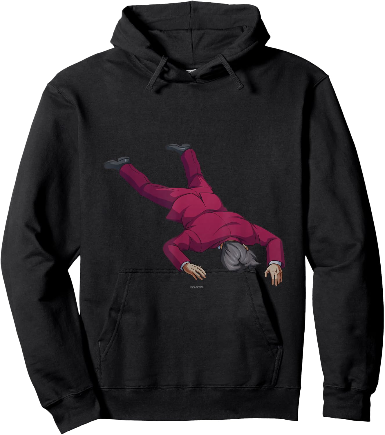 Ace Attorney Investigations Collection Faceplant Edgeworth , Black, S Hoodie - Hoodie | Black