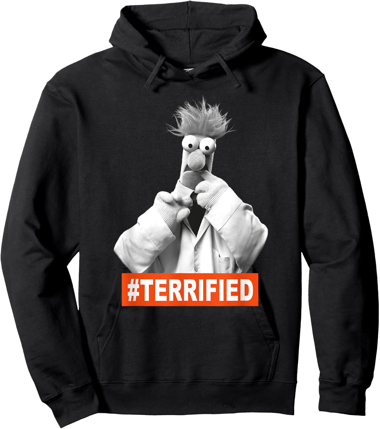 The Muppets Beaker Terrified Hoodie - Hoodie | Black