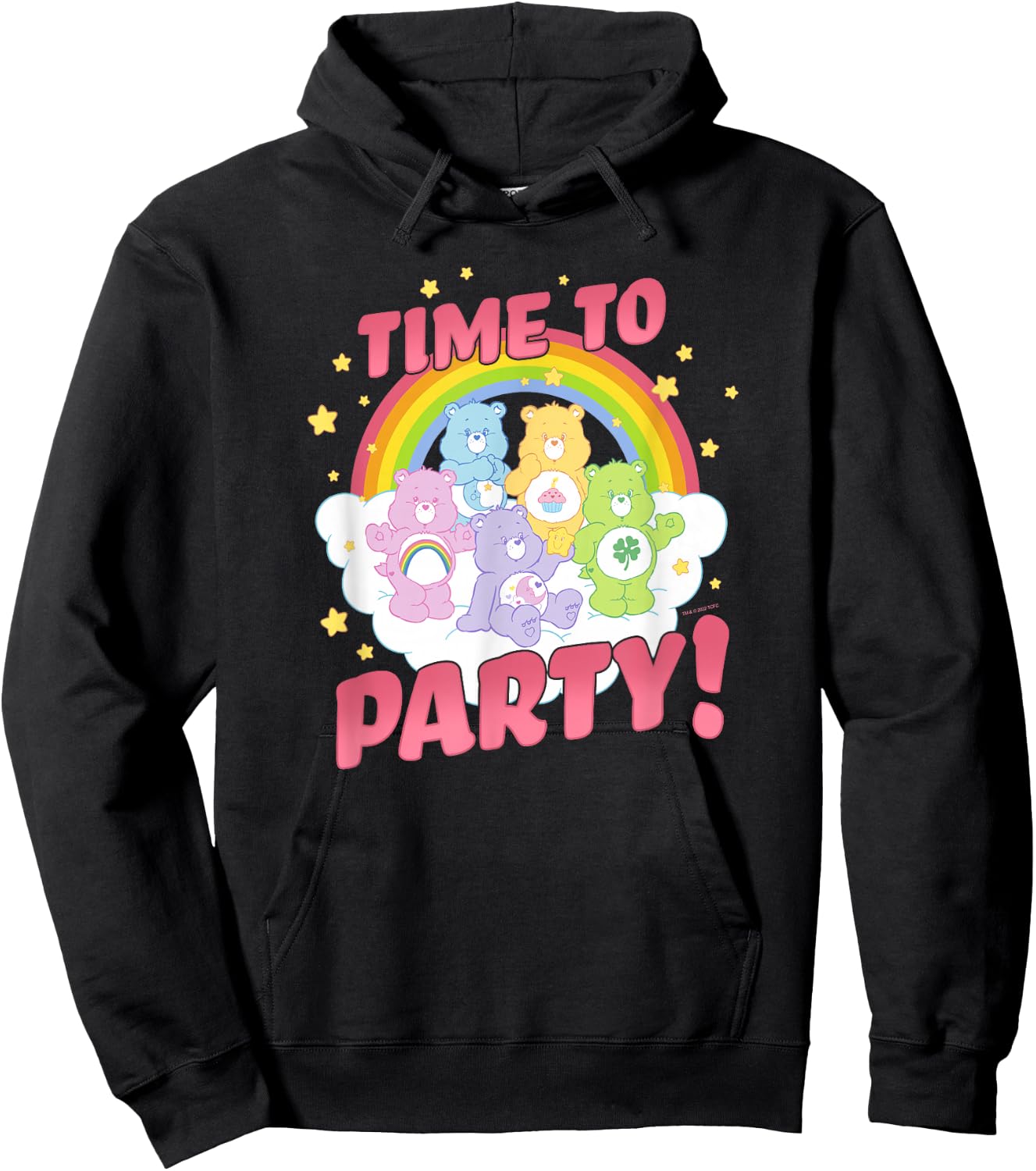 Care Bears Birthday Let's Party Vintage Rainbow Holiday Logo , gray Hoodie - Hoodie | Black