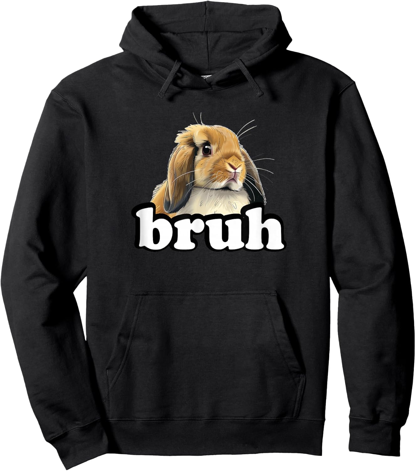Kids Boys Girls Bruh Mini Holland Lop Bunny Rabbit Lover Hoodie - Hoodie | Black