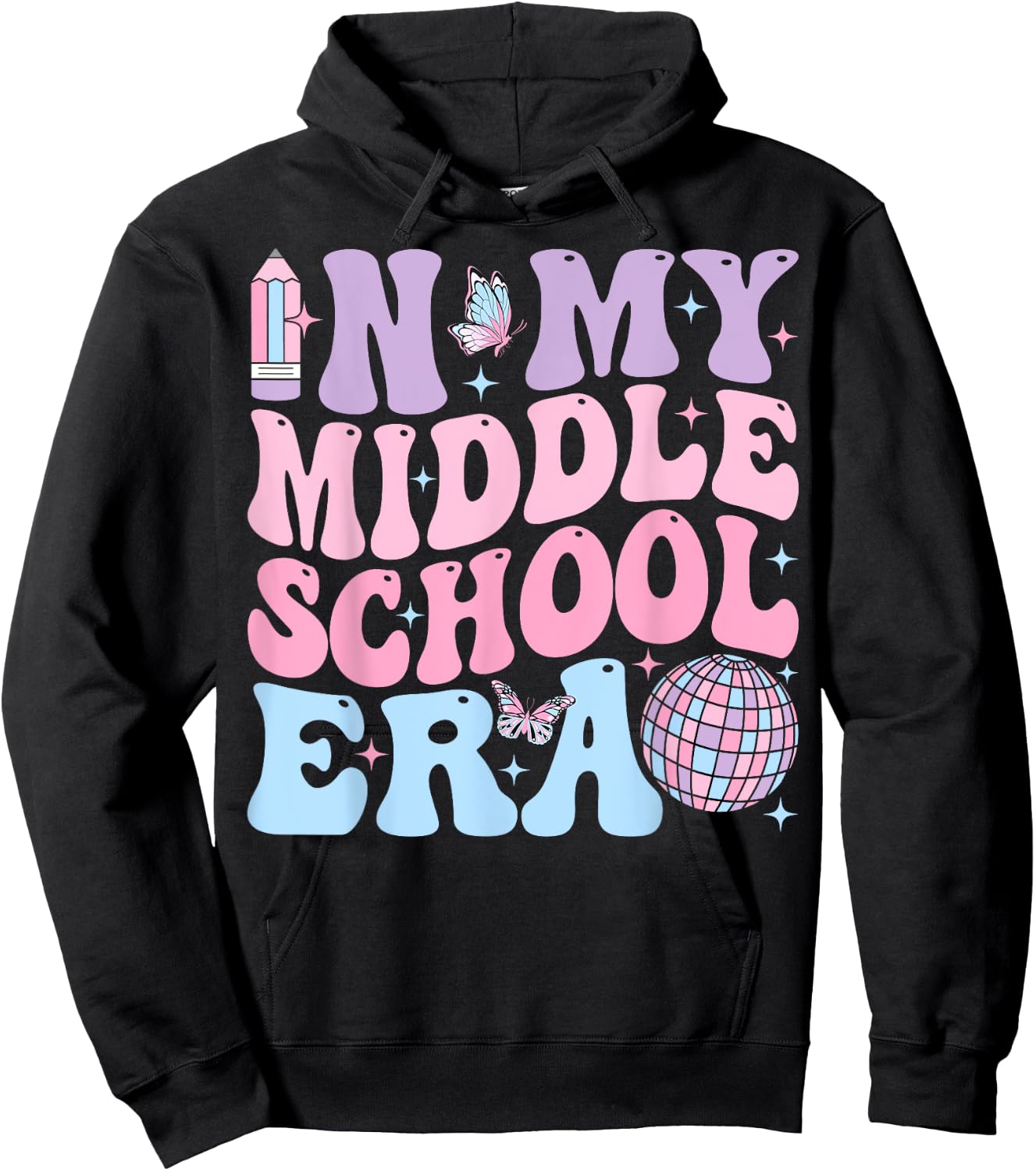 Groovy In My Middle School Era Back To School Teacher Men Women Kids Hoodie - Hoodie | Black