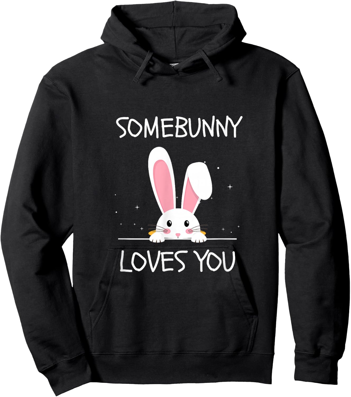 Somebunny Loves You Cute Bunny Hoodie - Hoodie | Black
