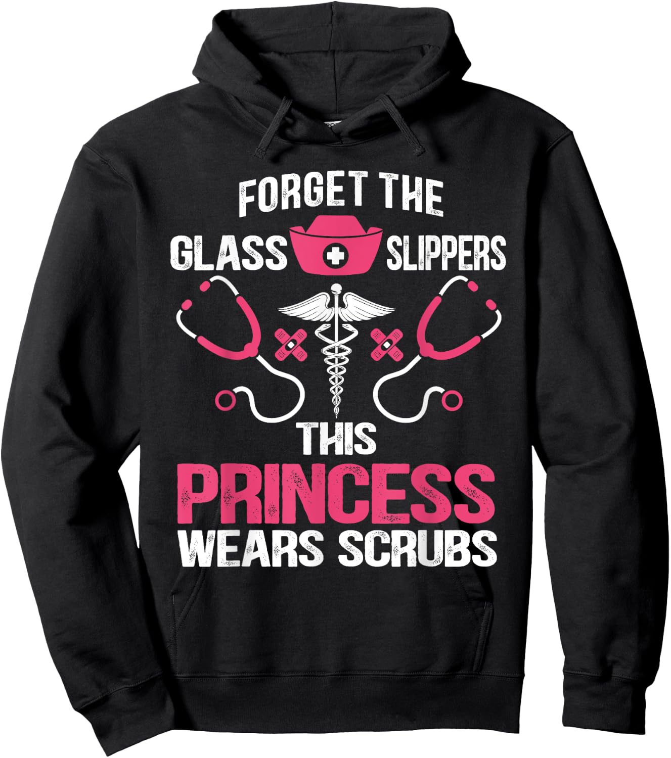 Forget the glass slippers this princess wears scrubs Hoodie - Hoodie | Black