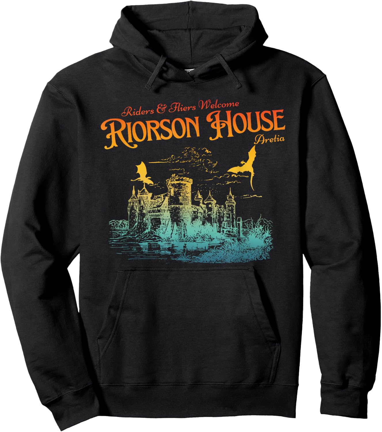Riders & Fliers Welcome Riorson House Aretia Apparel , Small, Black Hoodie - Hoodie | Black