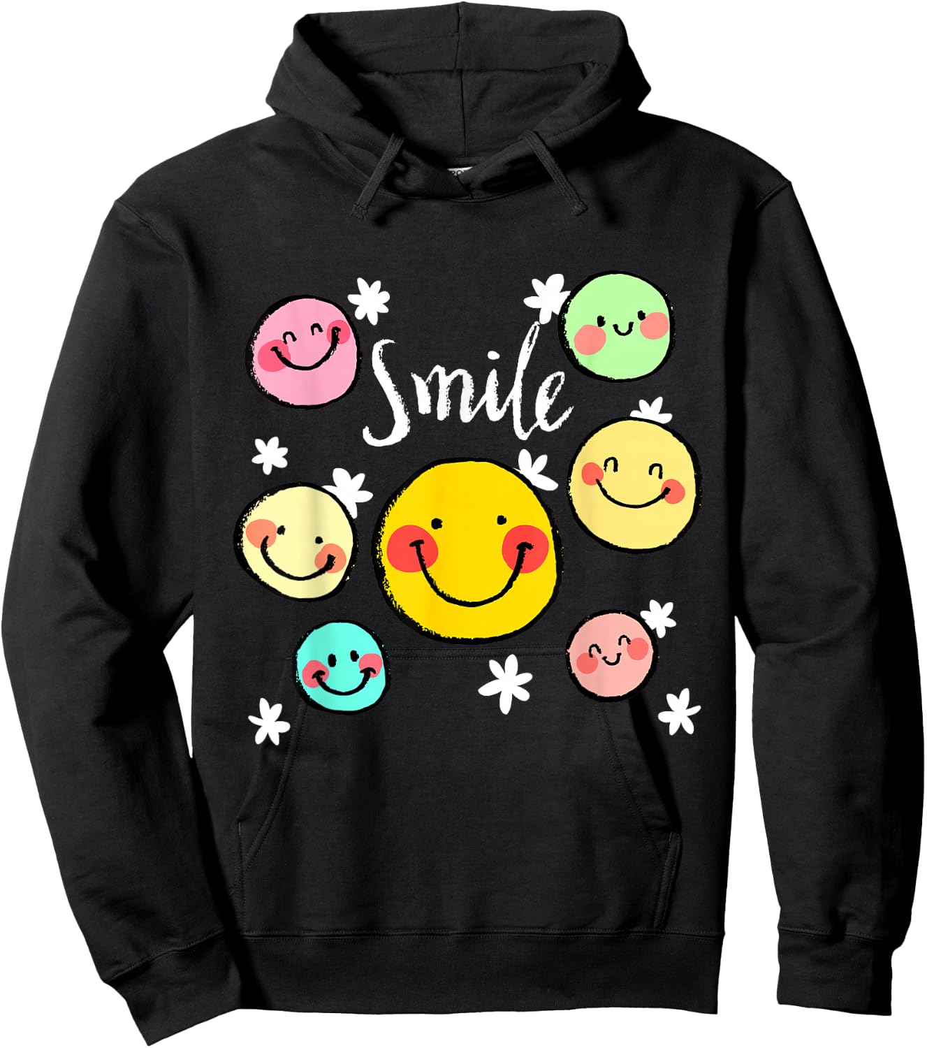 Cool Silhouette Happy Smile Face Illustration Graphic Design , Black, S Hoodie - Hoodie | Black