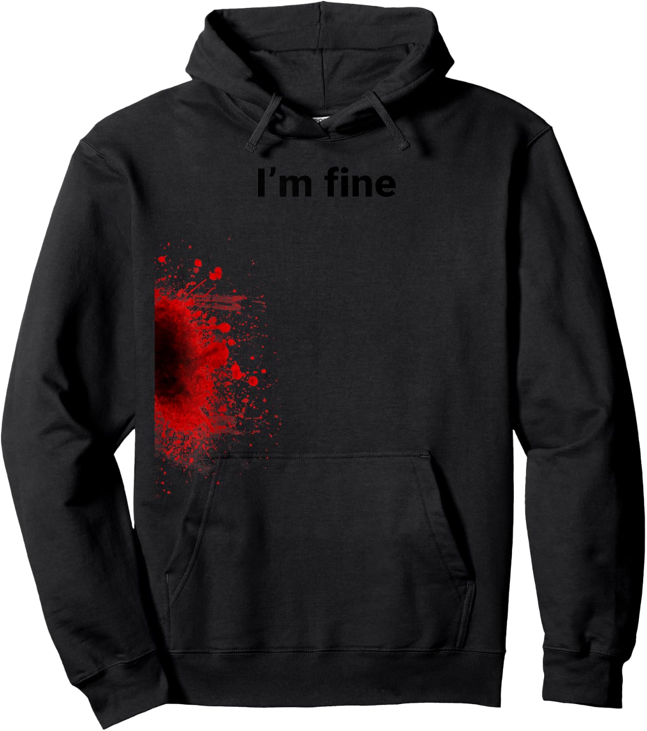 I'm Fine Movie Halloween Zombie Shark Bite Sarcasm Halloween Hoodie - Hoodie | Black