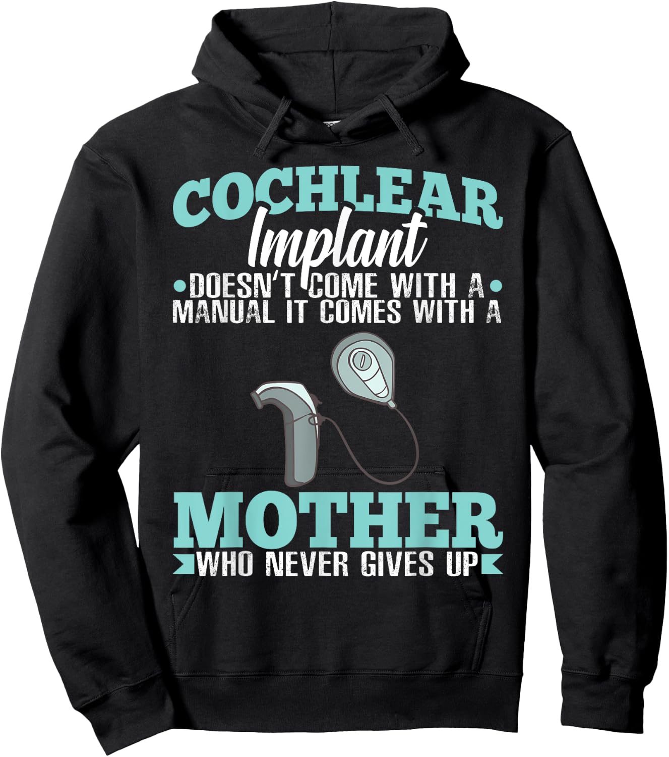 Cochlear Implant Heairing Aid Sound Device Hoodie - Hoodie | Black