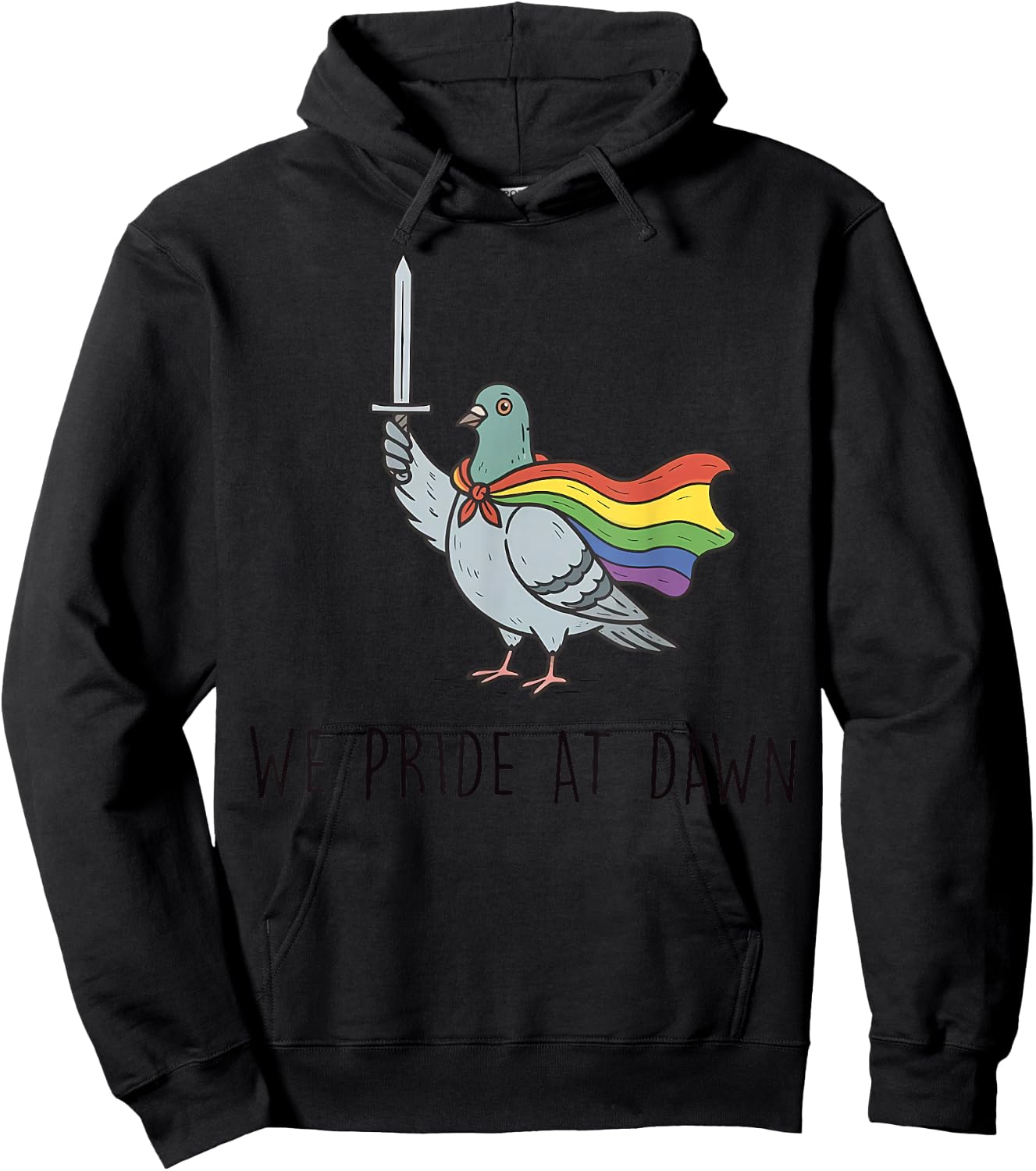We Pride At Dawn Funny Pegion Pride Month LGBTQ Hoodie - Hoodie | Black