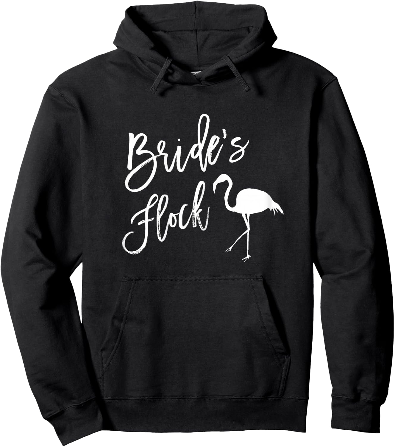 Bride's Flock Flamingo Bridal Party Shirt Bridesmaid Hoodie - Hoodie | Black