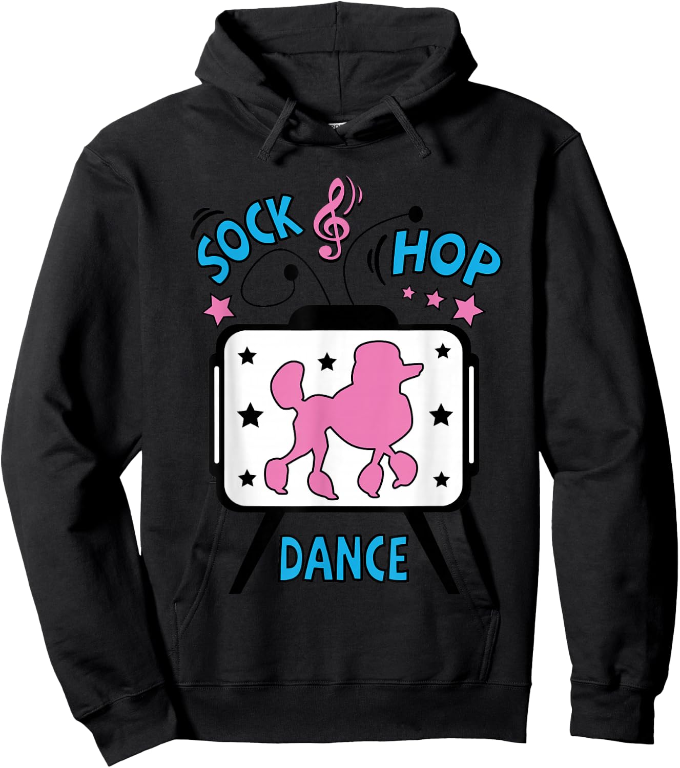 1950s Sock Hop Dance Poodle 50s Costume Rockabilly Pink Hoodie - Hoodie | Black