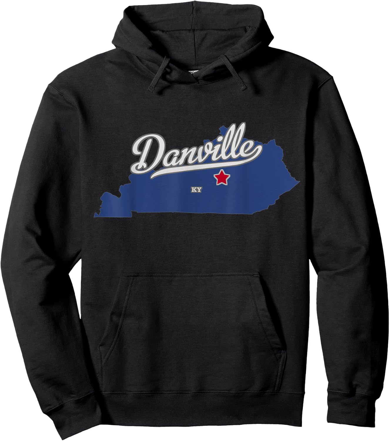 Danville Kentucky KY Map Hoodie - Hoodie | Black