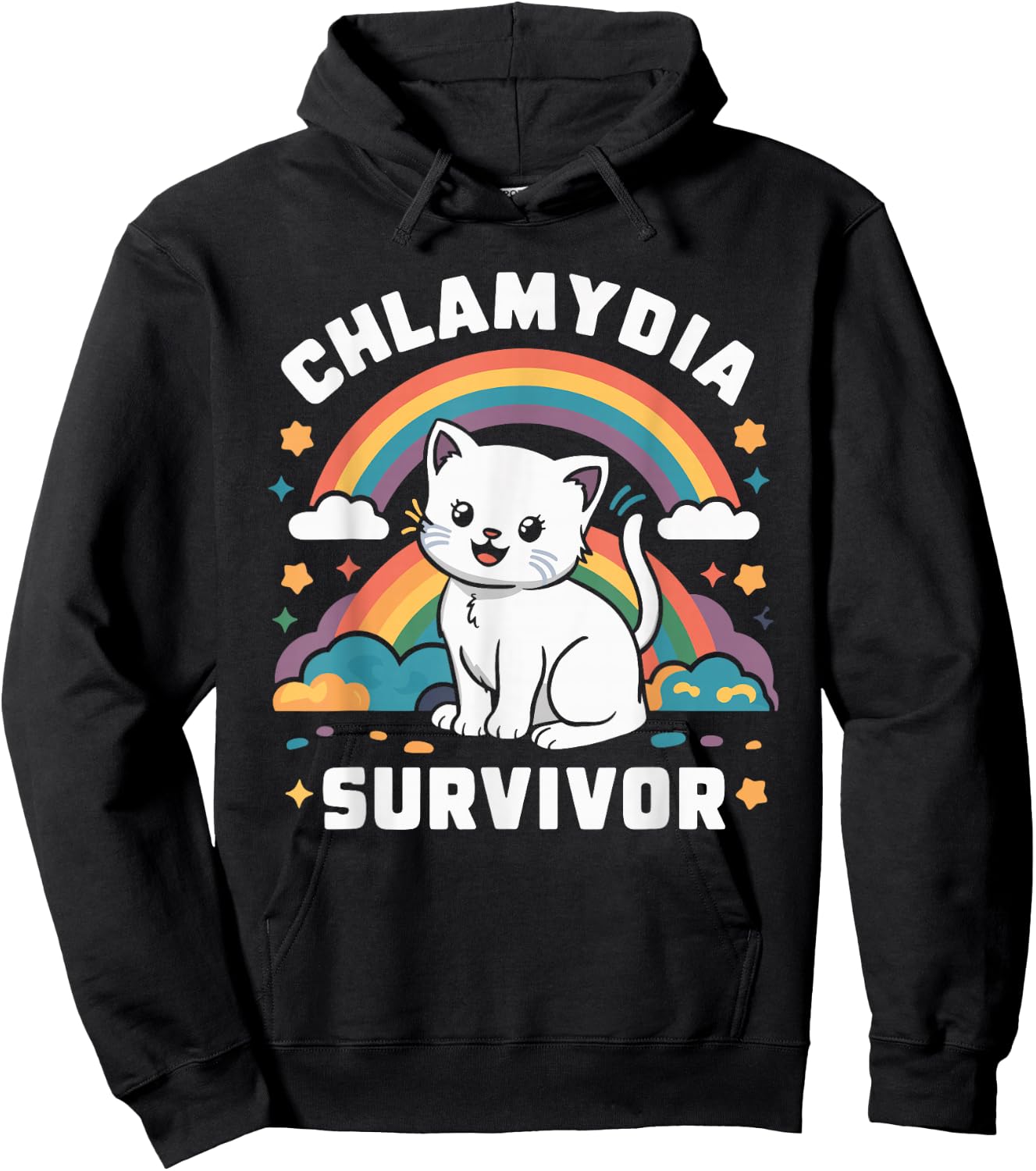Chlamydia Survivor , Black, S Hoodie - Hoodie | Black