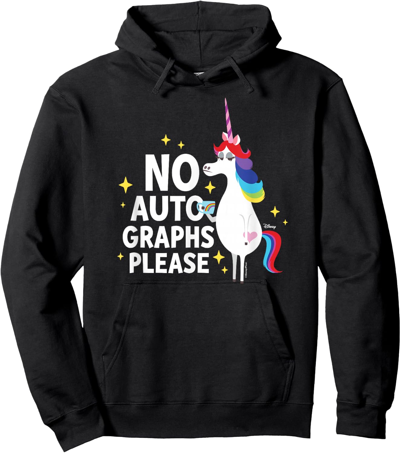 Inside Out - Rainbow Unicorn No Autographs Please Hoodie - Hoodie | Black