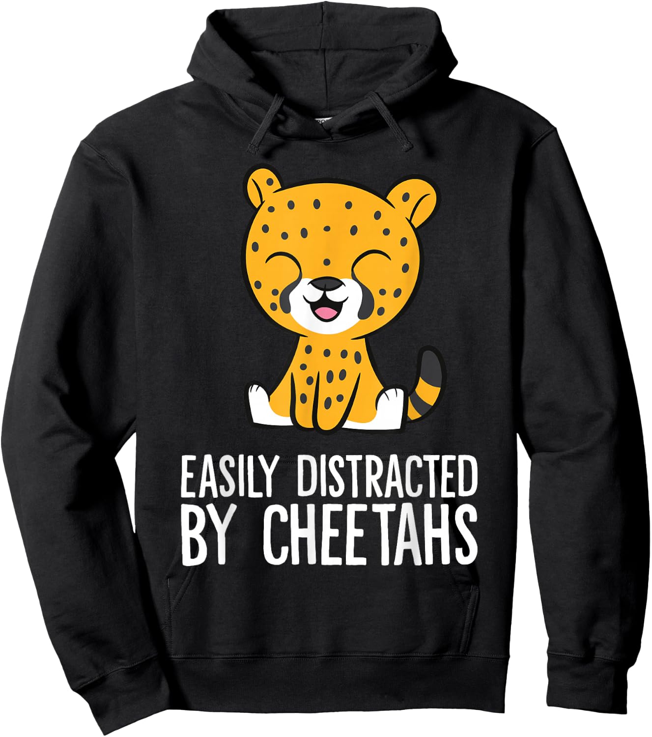 Easily Distracted By Cheetahs Funny Cheetah Hoodie - Hoodie | Black