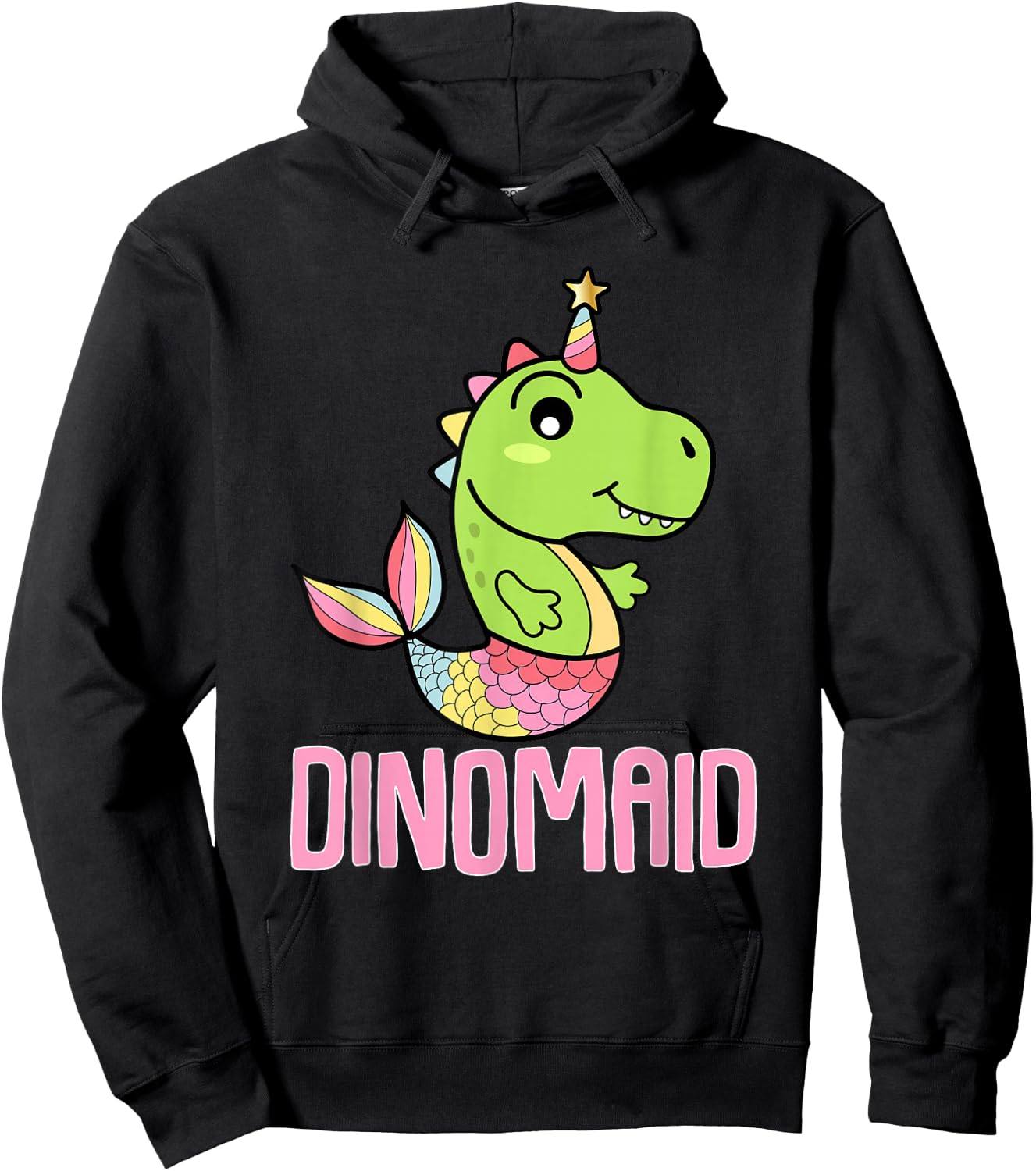 Dinosaur Mermaid Dinomaid Dino Puns Hoodie - Hoodie | Black
