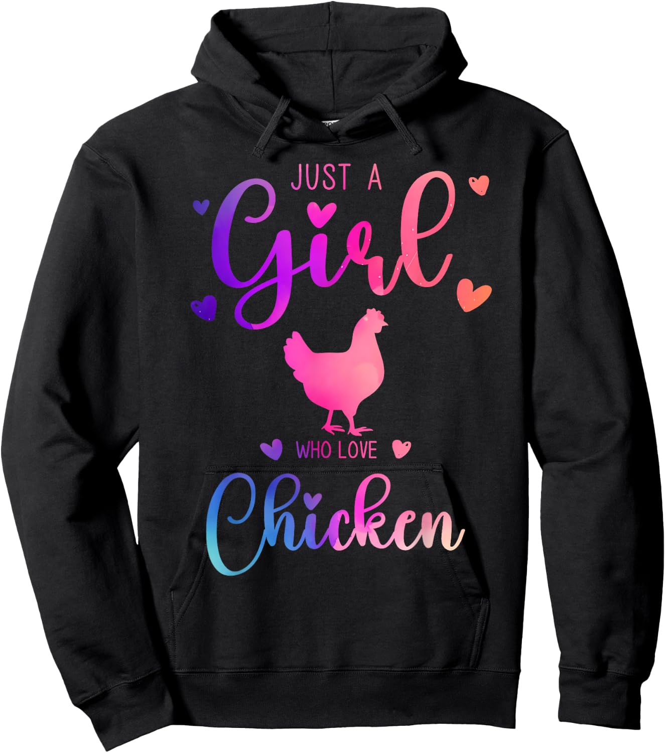 Just a Girl Who Loves Chicken Dress and Kids Hoodie - Hoodie | Black