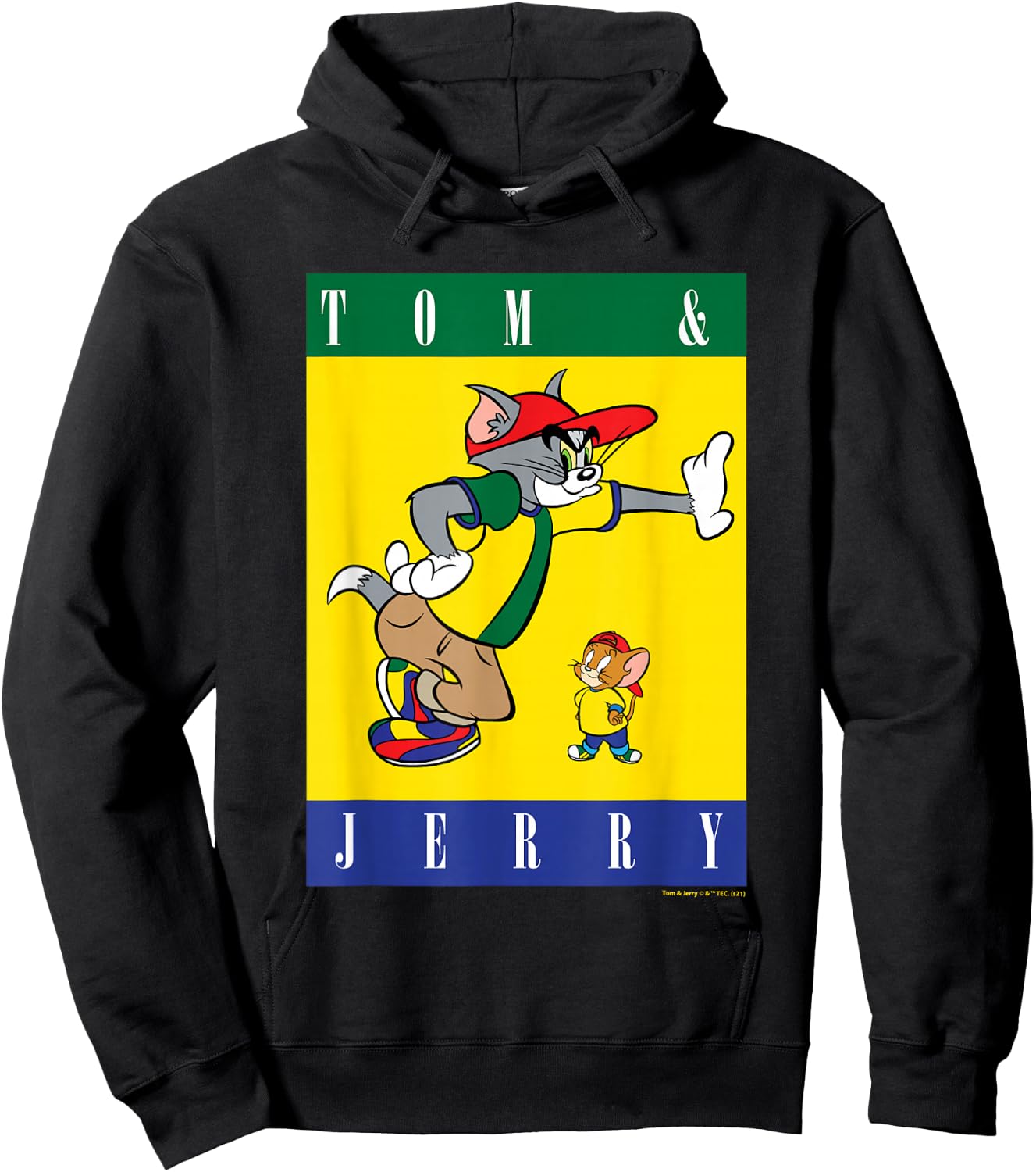 Tom and Jerry with Hats Hoodie - Hoodie | Black