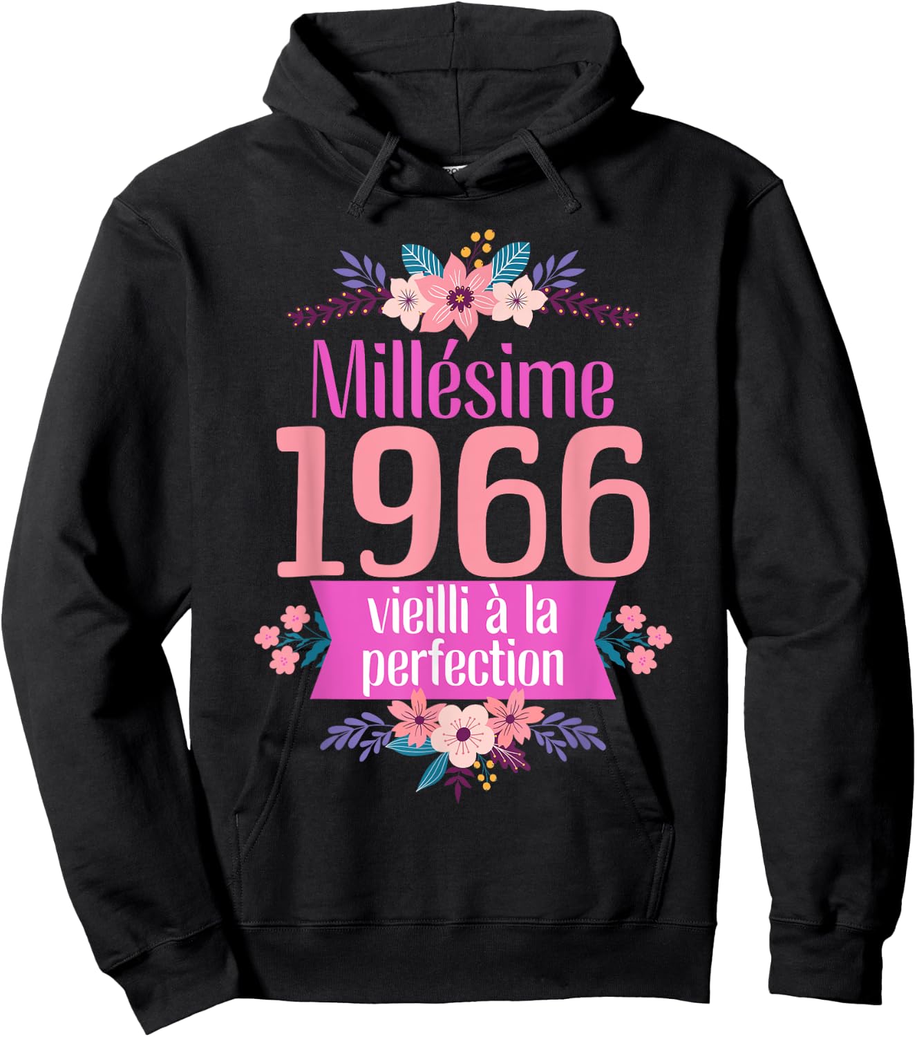 58 Ans Femme 1966 Idée Cadeau Anniversaire Drôle Maman Hoodie - Hoodie | Black