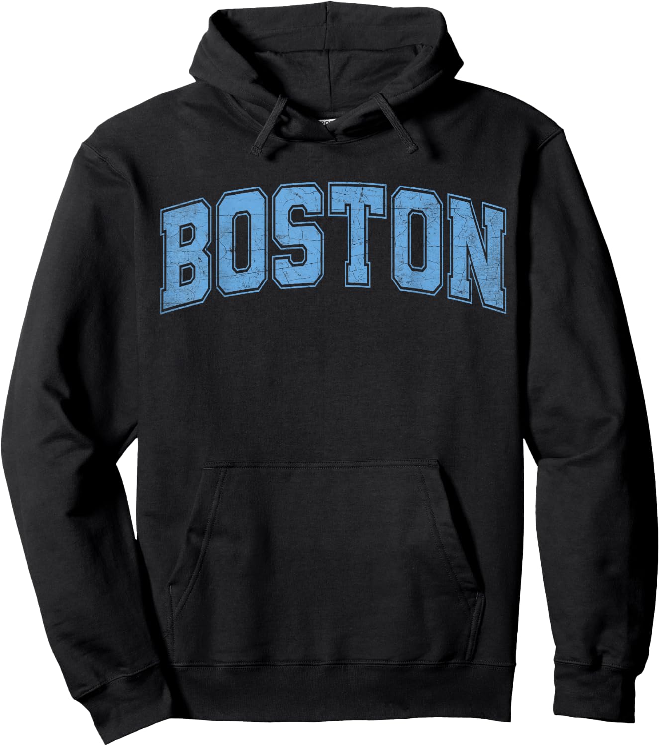 Boston Light Blue Vintage Style Retro Text Hoodie - Hoodie | Black