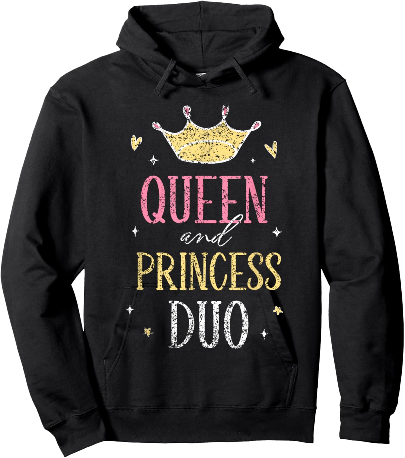 Queen And Princess Duo Matching Mom Mother Daughter Mommy Hoodie - Hoodie | Black